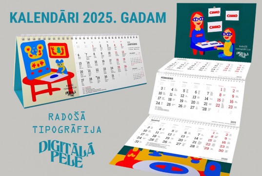 Kalendāri 2025. gadam izgatavošana un druka